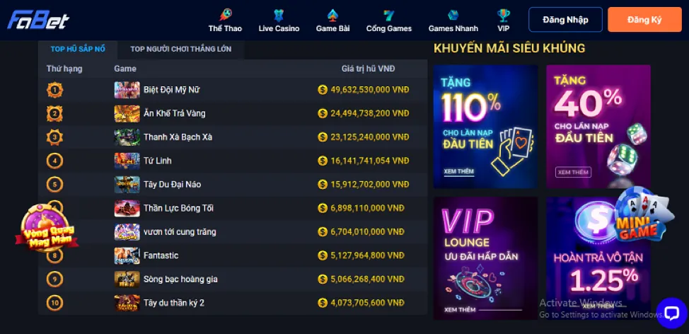 Hoàn trả cược Nổ Hũ kingbet86pro hiện đang mở
